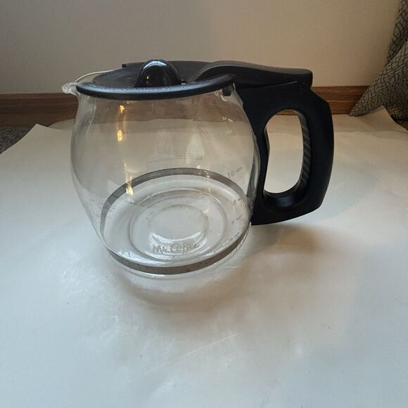 Mr. Coffee 12 Cup Carafe Glass Replacement Decanter Pot Black Handle & Lid! - Picture 9 of 9